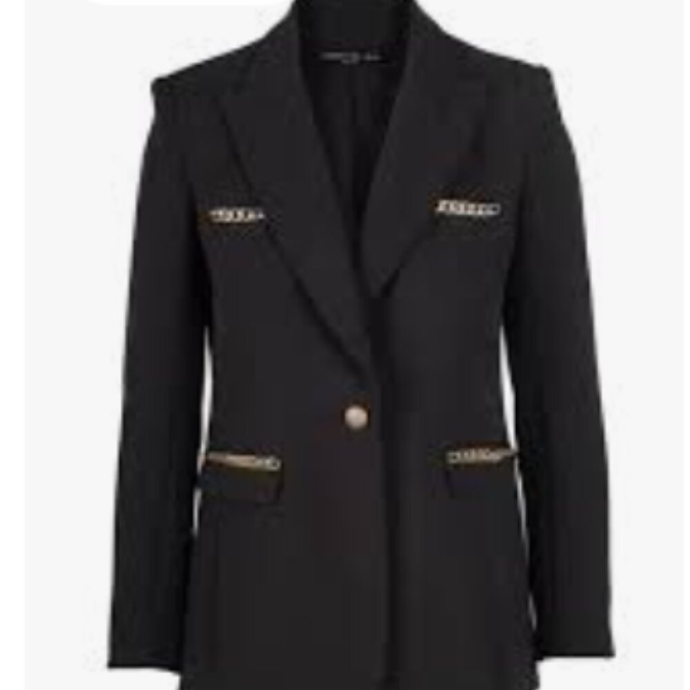 Generation Love Rochelle Chain‎ Blazer Black Gold Button Detail – NWT Size XS